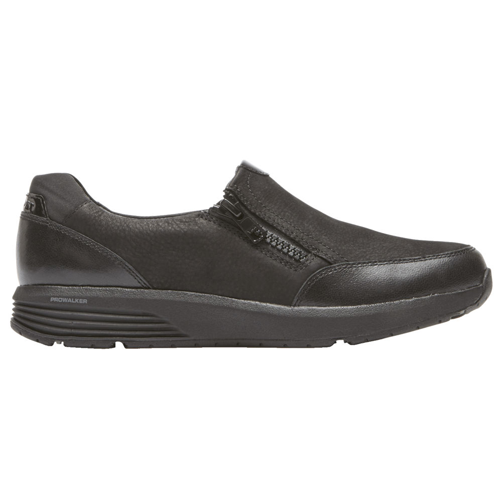 Rockport Slip-On Dam Svarta - Trustride Side Zip - CWVHN3615